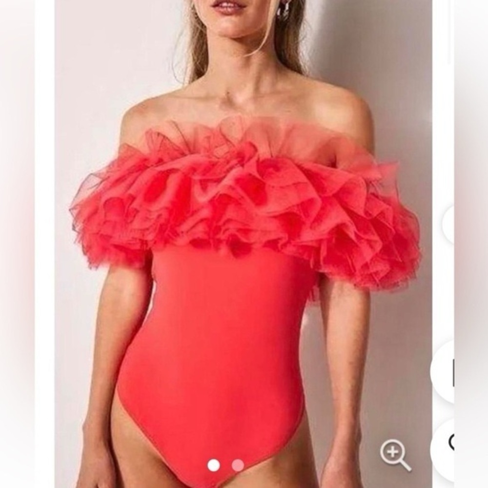 Big Love Tulle Off-the-Shoulder Bodysuit M